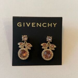 Givenchy Gold and Pink Crystal Earrings